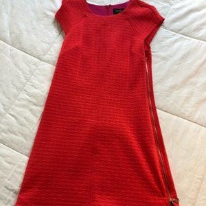 Laundry orange dress with zipper detail